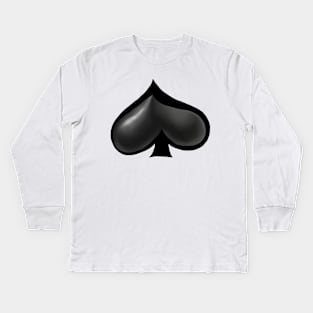 Alice in Wonderland Spades Playing Cards Suite Kids Long Sleeve T-Shirt